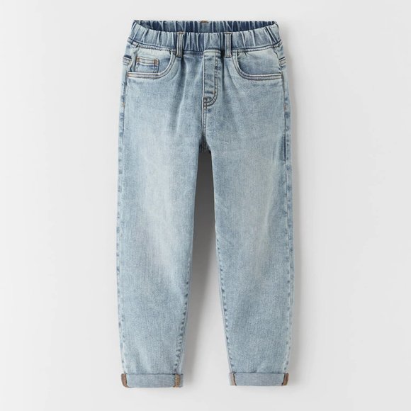 Zara Other - ZARA Kids Balloon Fit Comfy Bleach Wash Jeans
